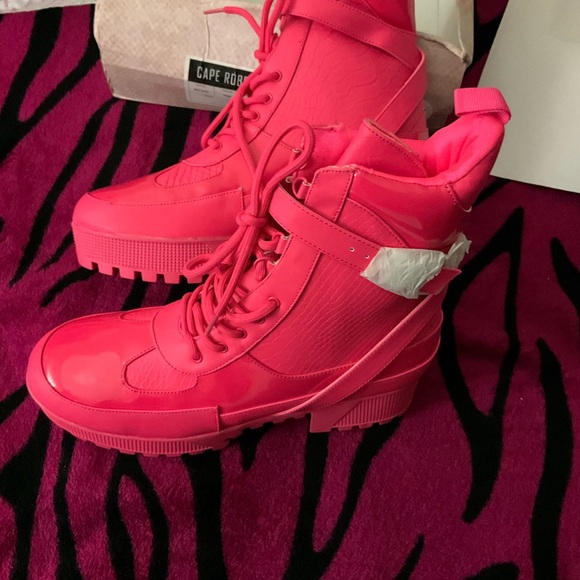 Vibrant Pink Women's Boots - Picture 3 of 13